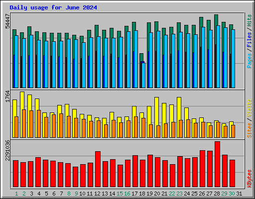Daily usage for June 2024